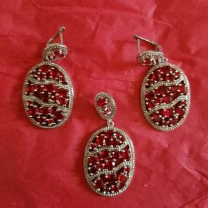Earrings and pendant